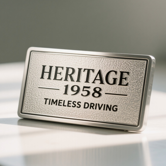 durable metal name plates for industry mounted on factory machinery