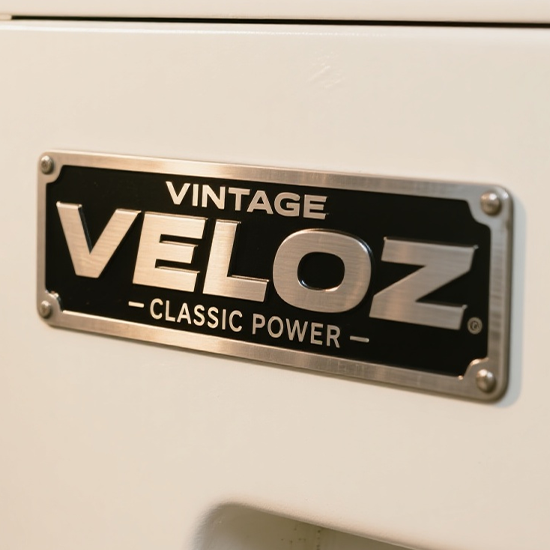 Industrial metal nameplate on the table